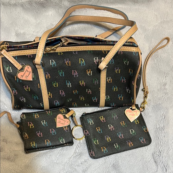 Dooney & Bourke Black Satchel with Multicolor Accents - Picture 1 of 10